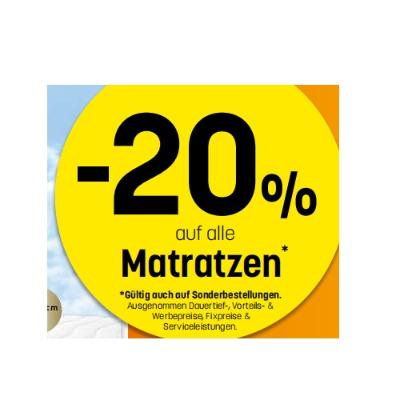 -20% auf alle Matratzen Betten Reiter