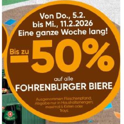 Bis zu -50% auf alle FOHRENBURGER BIERE SPAR