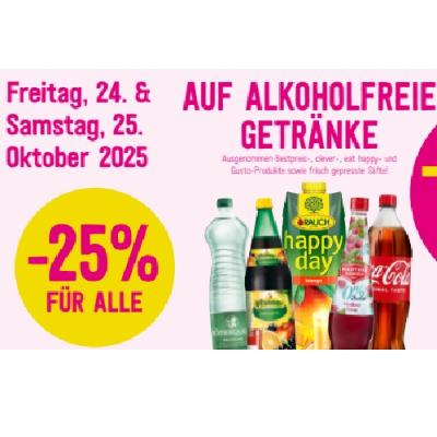 -25% FÜR ALLE AUF ALKOHOLFREIE GETRÄNKE Sutterlüty