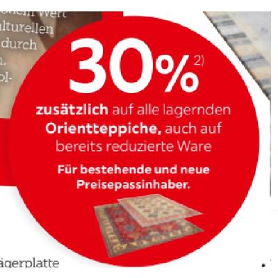 Promotion Bild von 30% zusätzlich auf alle lagernden Orientteppiche, auch auf bereits reduzierte Ware XXXLutz