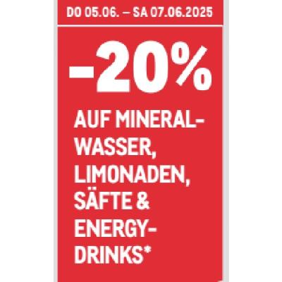 Promotion Bild von -20% AUF MINERALWASSER, LIMONADEN, SÄFTE & ENERGYDRINKS METRO