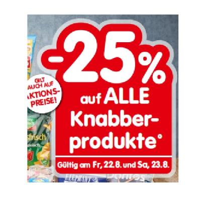 -25% auf ALLE Knabberprodukte INTERSPAR