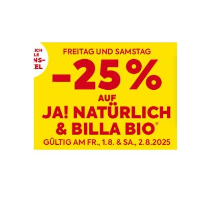 Promotion Bild von -25% AUF JA! NATÜRLICH & BILLA BIO BILLA