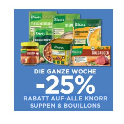 Promotion Bild von DIE GANZE WOCHE -25% RABATT AUF ALLE KNORR SUPPEN & BOUILLONS Unimarkt