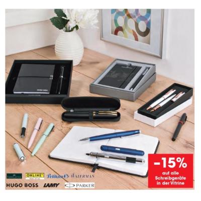 Promotion Bild von -15% auf alle Schreibgeräte in der Vitrine LIBRO