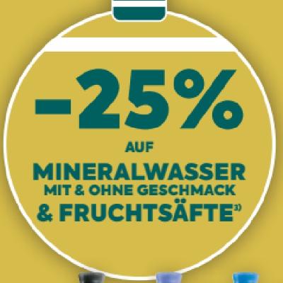 Promotion Bild von -25% AUF MINERALWASSER MIT & OHNE GESCHMACK & FRUCHTSÄFTE BILLA PLUS