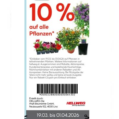 10% auf alle Pflanzen HELLWEG
