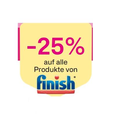 MARKENAKTION: -25% auf alle Produkte von finish BIPA