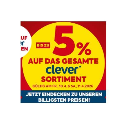 BIS ZU -5% AUF DAS GESAMTE Clever SORTIMENT BILLA