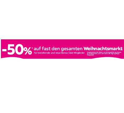 -50% auf fast den gesamten Weihnachtsmarkt mömax