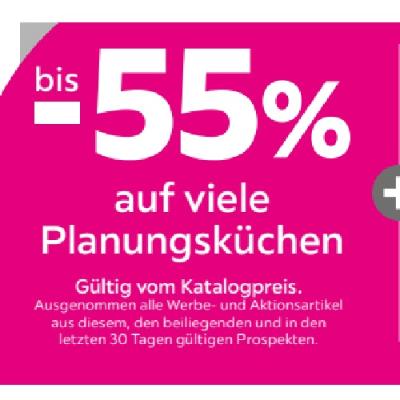 bis -55% auf viele Planungsküchen mömax