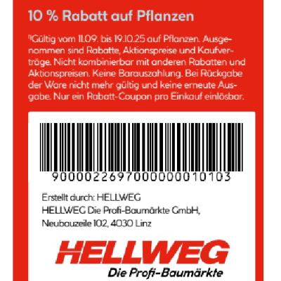 10% Rabatt auf Pflanzen HELLWEG