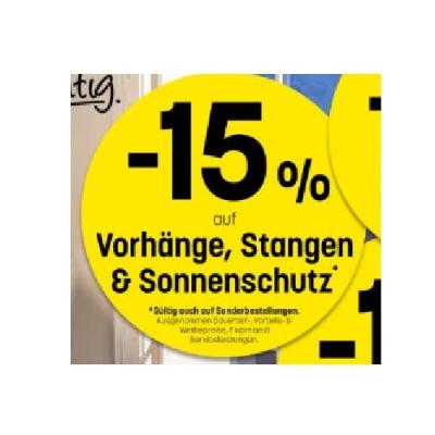 Promotion Bild von -15% auf Vorhänge, Stangen & Sonnenschutz Betten Reiter