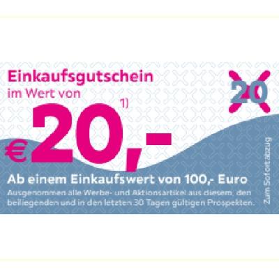 Einkaufsgutschein im Wert von€20,- Ab einem Einkaufswert von 100,- Euro mömax