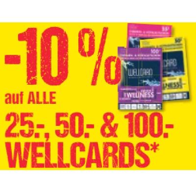 Promotion Bild von -10% auf ALLE 25.-, 50.-, & 100.- WELLCARDS Maximarkt