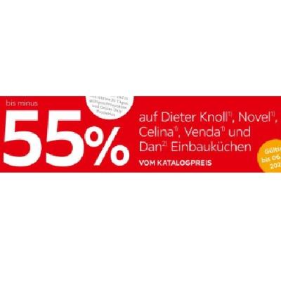 bis minus 55% auf Dieter Knoll, Novel, Celina, Venda und Dan Einbauküchen VOM KATALOGPREIS XXXLutz
