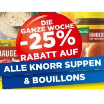 Promotion Bild von DIE GANZE WOCHE -25% RABATT AUF ALLE KNORR SUPPEN & BOUILLONS Unimarkt