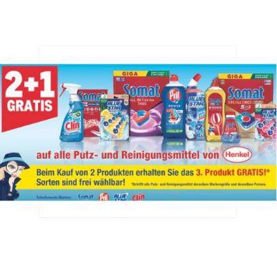 2+1 GRATIS auf alle Putz- und Reinigungsmittel von Henkel METRO