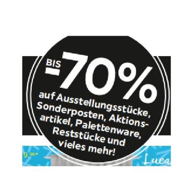 BIS -70% auf Ausstellungsstücke, Sonderposten, Aktionsartikel, Palettenwaren, Reststücke, und vieles mehr! Möbelix