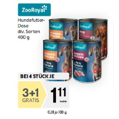 Promotion Bild von 3+1 GRATIS beim Kauf von Zooroyal Hundedosen BIPA