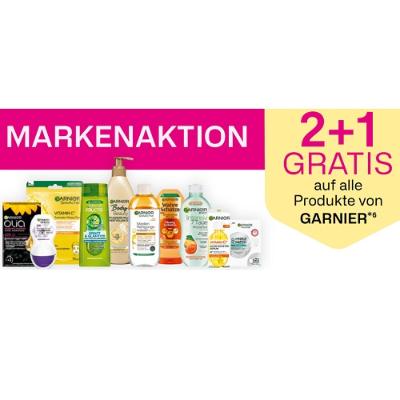 2+1 GRATIS auf alle Produkte von GARNIER BIPA