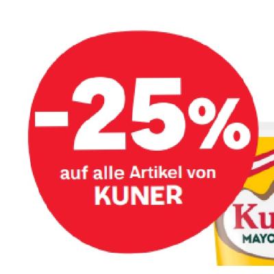 Promotion Bild von -25% auf alle Artikel von KUNER MPREIS
