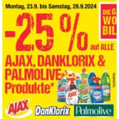 -25% auf ALLE AJAX, DANKLORIX & PALMOLIVE Produkte Maximarkt
