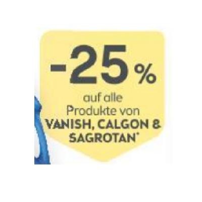 Promotion Bild von -25% auf alle Produkte von VANISH, CALGON & SAGROTAN BIPA