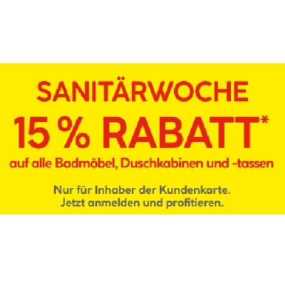 SANITÄRWOCHE 15% RABATT auf alle Badmöbel, Duschkabinen und -tassen HELLWEG