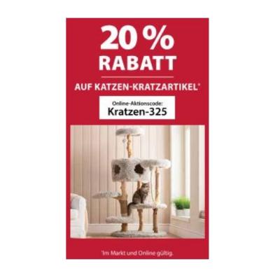 20% RABATT AUF KATZEN-KRATZARTIKEL Dehner