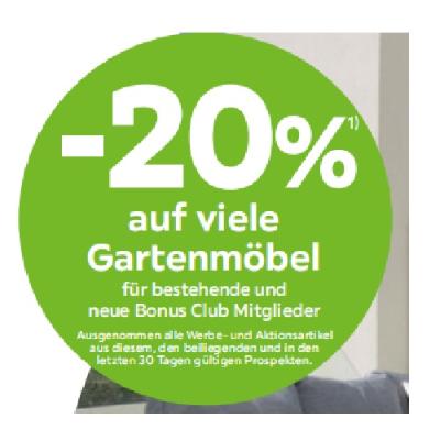 -20% auf viele Gartenmöbel mömax
