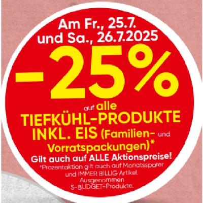 Promotion Bild von -25% auf alle TIEFKÜHL-PRODUKTE INKL. EIS (Familien- und Vorratspackungen) SPAR