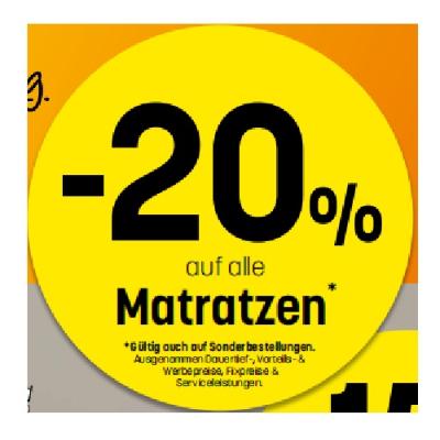 -20% auf alle Matratzen Betten Reiter