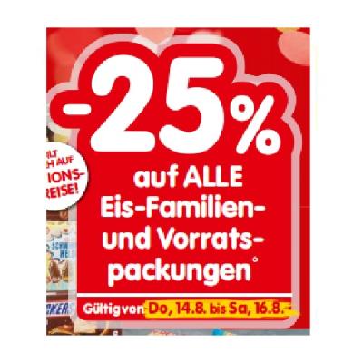 -25% auf ALLE Eis-Familien- Und Vorratspackungen INTERSPAR