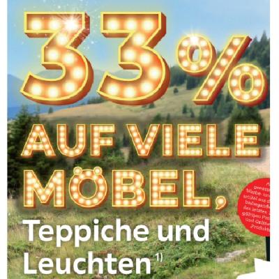 33% auf viele Möbel, Teppiche und Leuchten XXXLutz