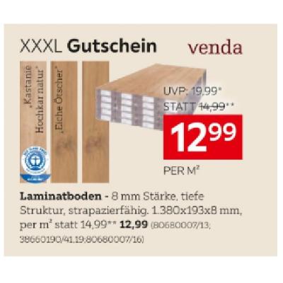 Promotion Bild von venda Laminatboden je 12,99€ XXXLutz
