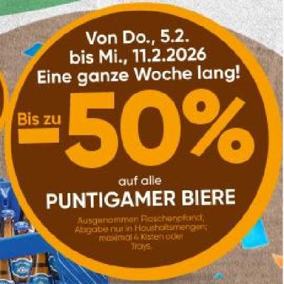 Bis zu -50% PUNTIGAMER BIERE SPAR