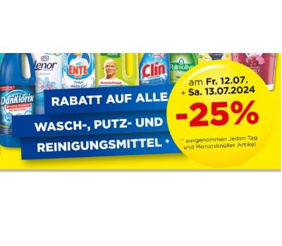 Promotion Bild von -25% RABATT AUF ALLE WASCH-, PUTZ- UND REINIGUNGSMITTEL Unimarkt