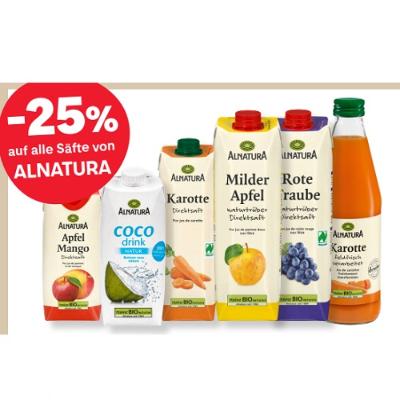 -25% auf alle Säfte von ALNATURA MPREIS