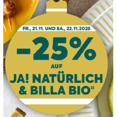 -25% AUF JA! NATÜRLICH & BILLA BIO BILLA PLUS