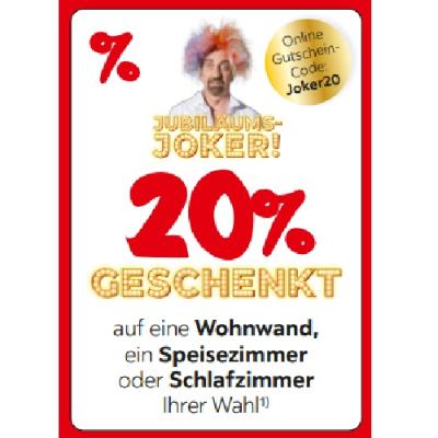 Promotion Bild von JUBILÄUMS-JOKER! 20% geschenkt auf eine Wohnwand, ein Speisezimmer oder Schlafzimmer Ihrer Wahl XXXLutz