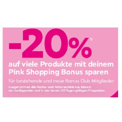 -20% auf viele Produkte mit deinem Pink Shopping Bonus sparen mömax