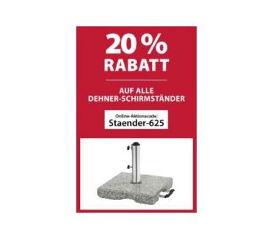 Promotion Bild von 20% RABATT AUF ALLE DEHNER-SCHIRMSTÄNDER Dehner