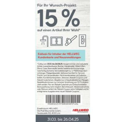 Promotion Bild von 15% auf einen Artikel Ihrer Wahl HELLWEG