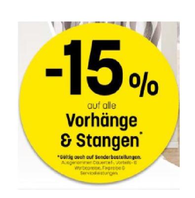 Promotion Bild von -15 % auf alle Vorhänge & Stangen Betten Reiter