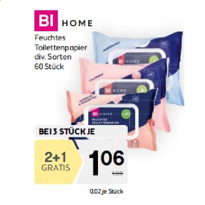 Promotion Bild von 2+1 GRATIS auf alle BI HOME Feuchttücher BIPA