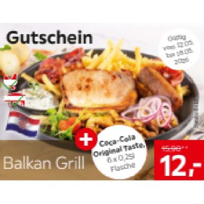 Balkan Grill + Coca-Cola Original Taste, 6 x 0,25l Flasche je 12,- € XXXLutz