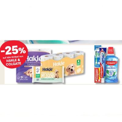 -25% auf alle Artikel von HAKLE & COLGATE MPREIS