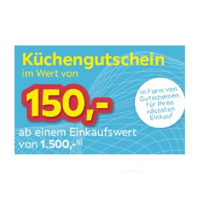 Küchengutschein im Wert von 150,- ab einem Einkaufswert von 1.500,- Möbelix
