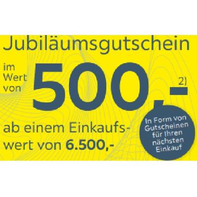 Promotion Bild von Jubiläumsgutschein im Wert von 500,- ab einem Einkaufswert von 6.500,- Möbelix